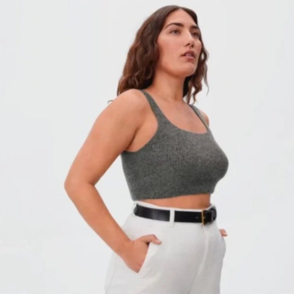 NWT Everlane The Cozy Stretch Tank in Dark Grey Medium